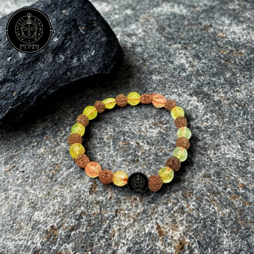 Rudraksha Citrine Bracelet - To Achieve Success